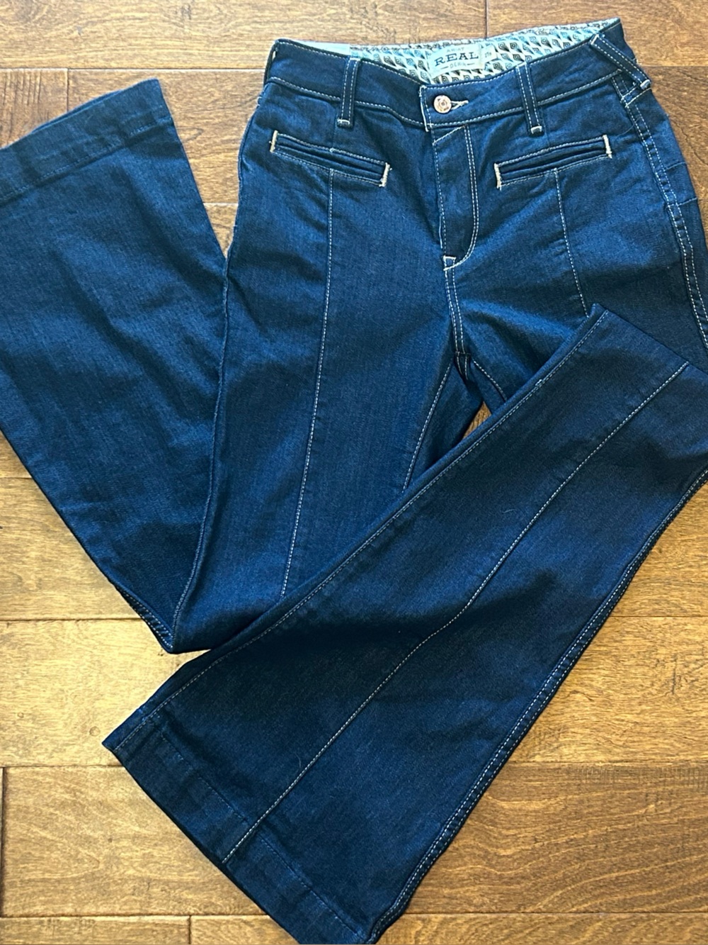 ARIAT R.E.A.L. WOMEN'S 27R ALEXA MIDNIGHT HIGH RISE FLARE LEG JEANS BELL BOTTOM